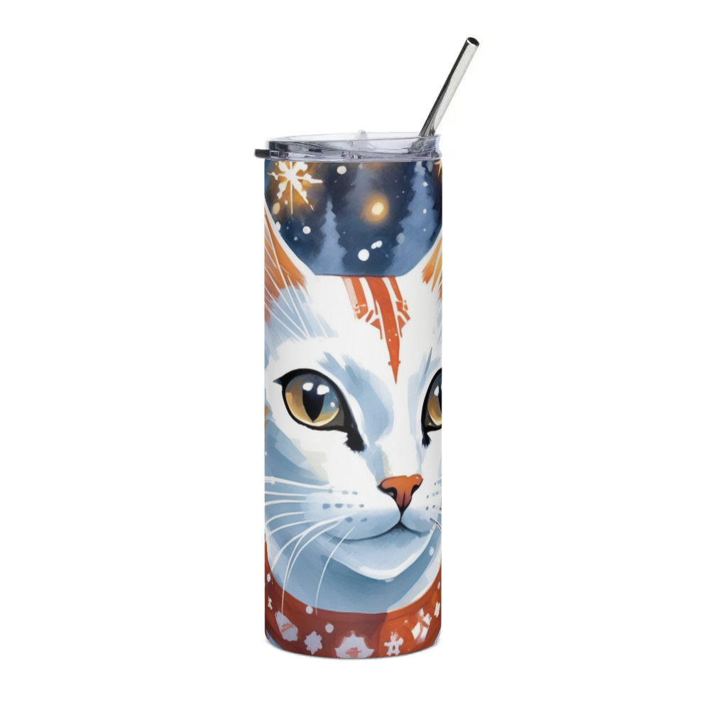 PugMug Custom White Abyssinian Cat Stainless Steel Tumbler