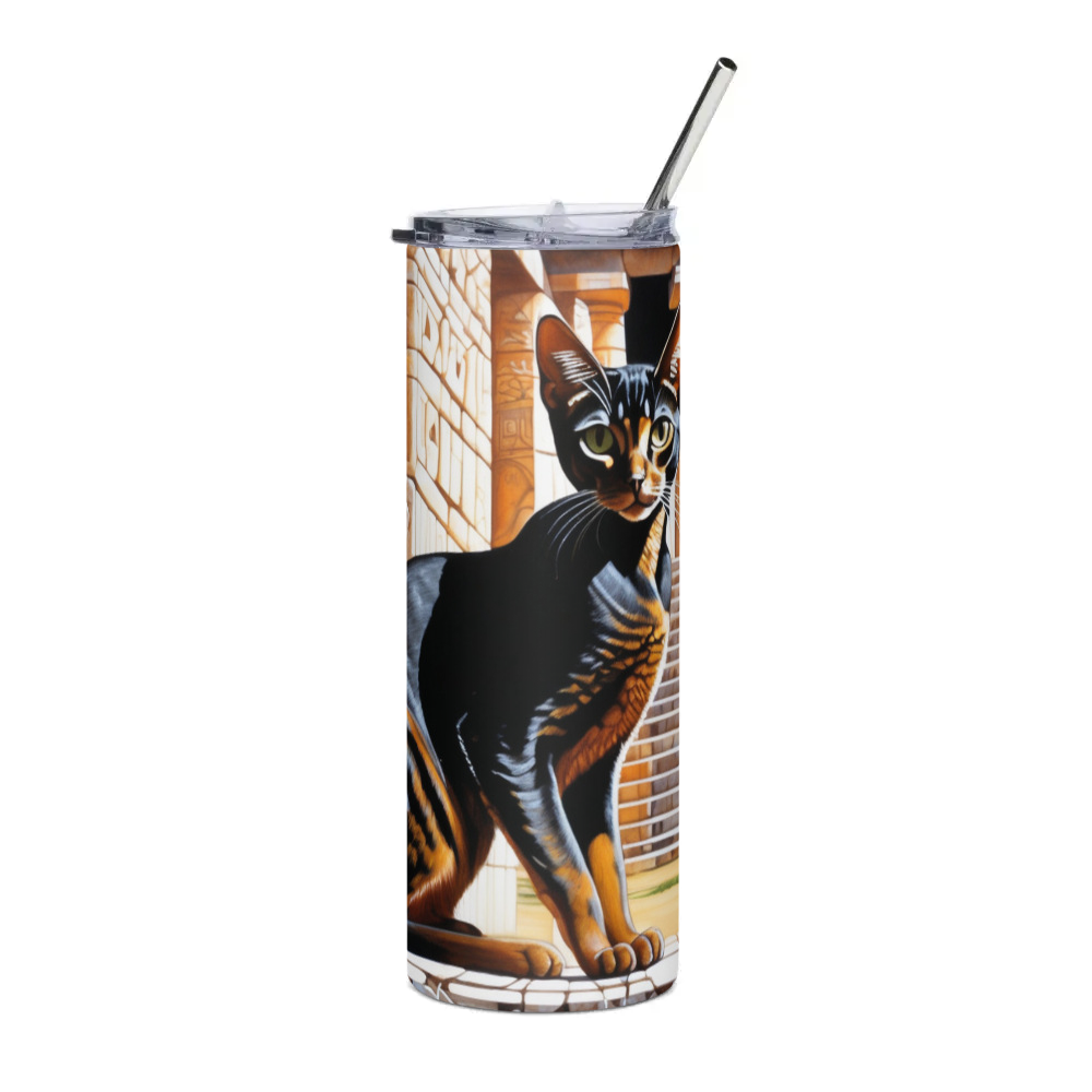 PugMug Custom Black Abyssinian Cat Stainless Steel Tumbler