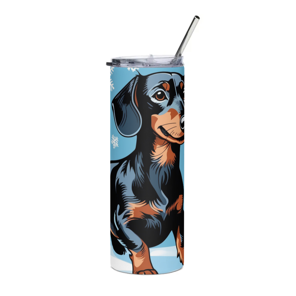 PugMug Custom Black Dachshund Stainless Steel Tumbler