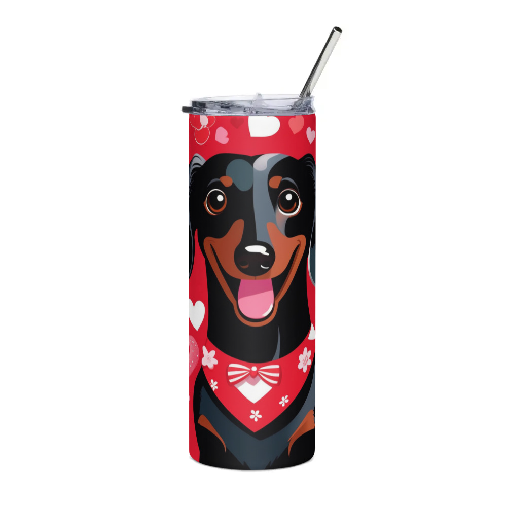 PugMug Custom Black Dachshund Stainless Steel Tumbler