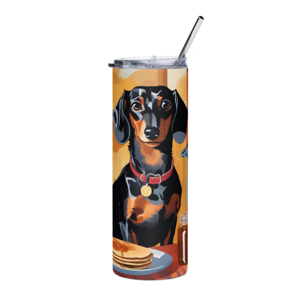 PugMug Custom Black Dachshund Stainless Steel Tumbler