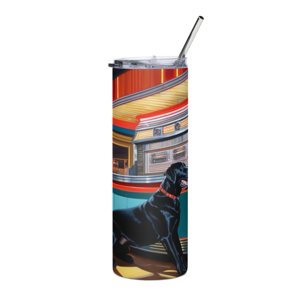 PugMug Custom Black Labrador Retriever Stainless Steel Tumbler