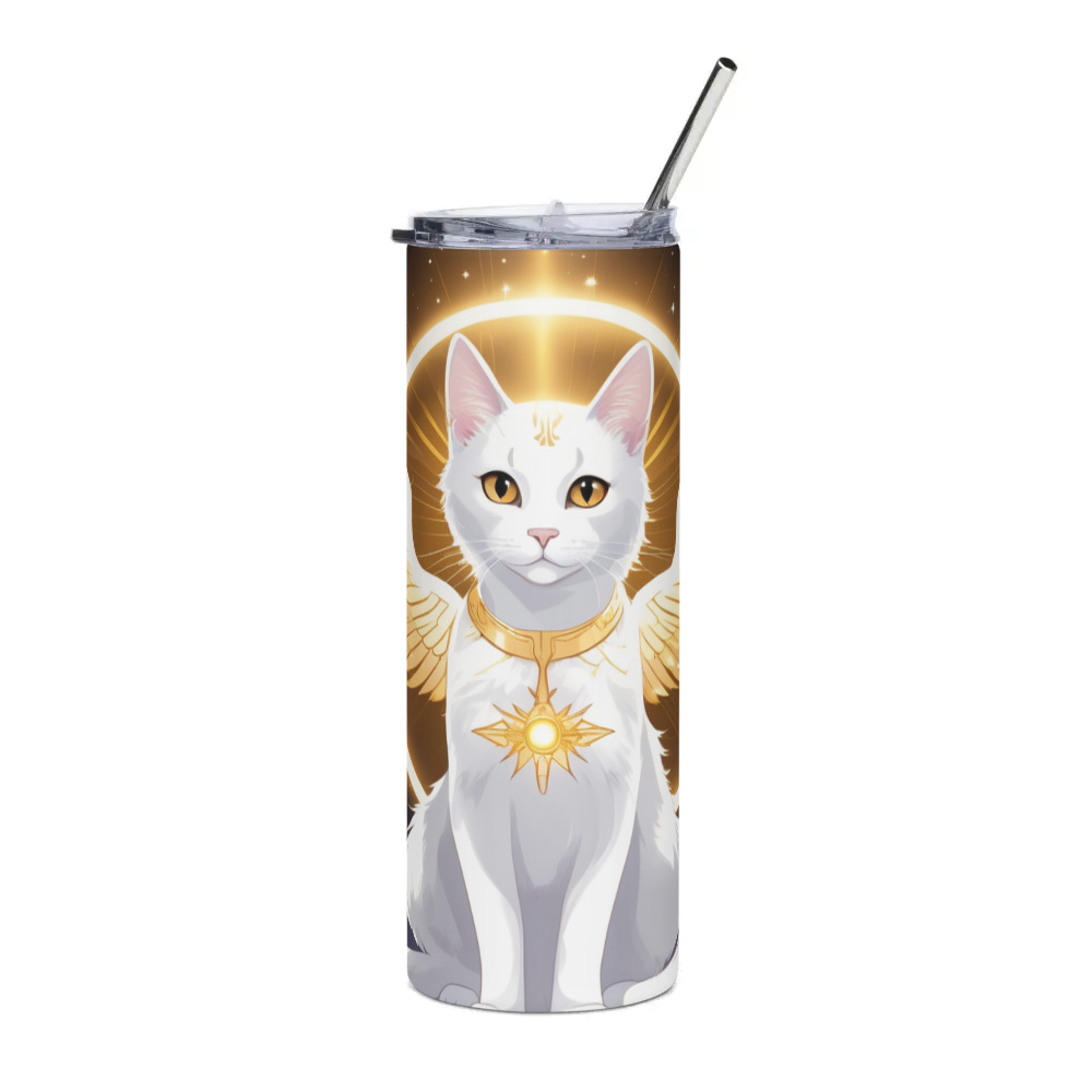 PugMug Custom White Companion Cat Stainless Steel Tumbler