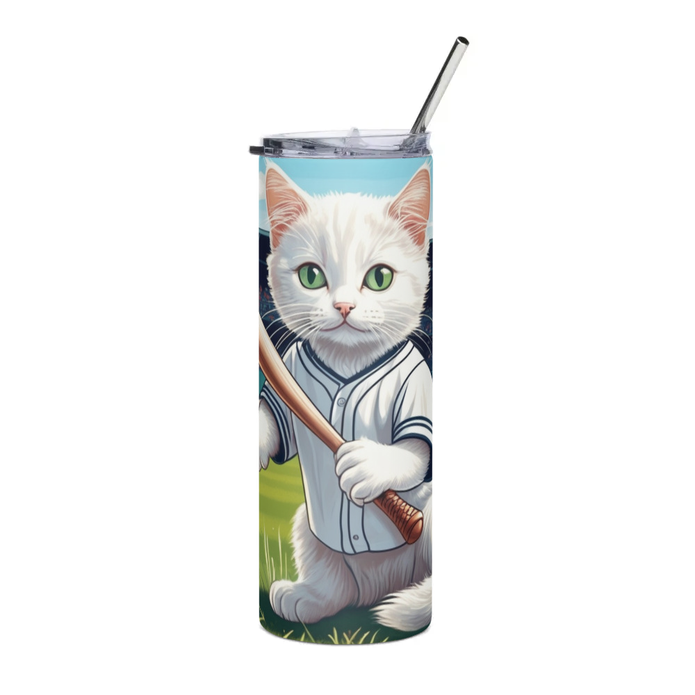 PugMug Custom White Companion Cat Stainless Steel Tumbler