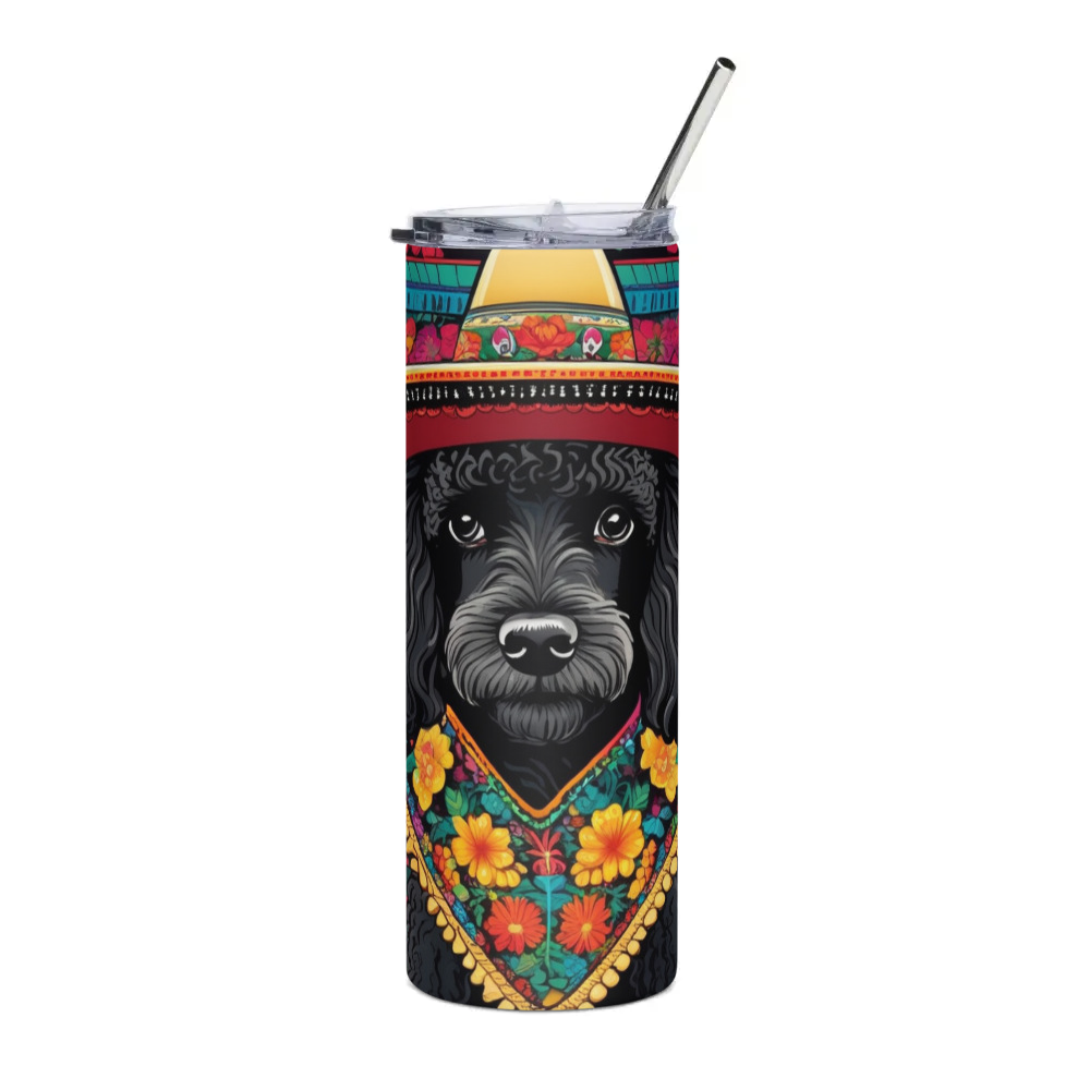 PugMug Custom Black Poodle Stainless Steel Tumbler
