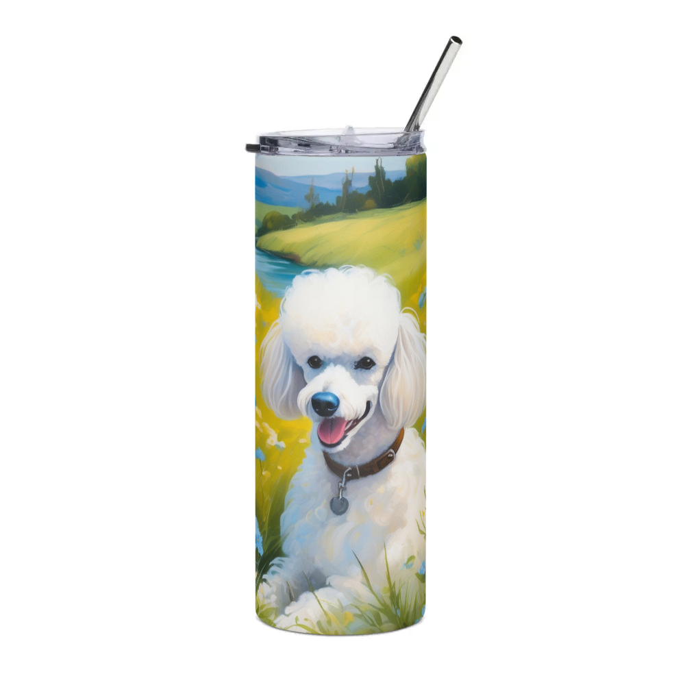 PugMug Custom White Poodle Stainless Steel Tumbler