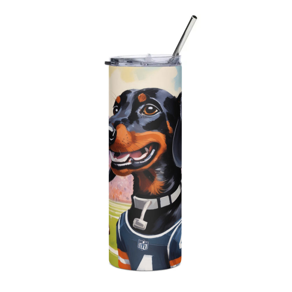 PugMug Custom Black Dachshund Stainless Steel Tumbler