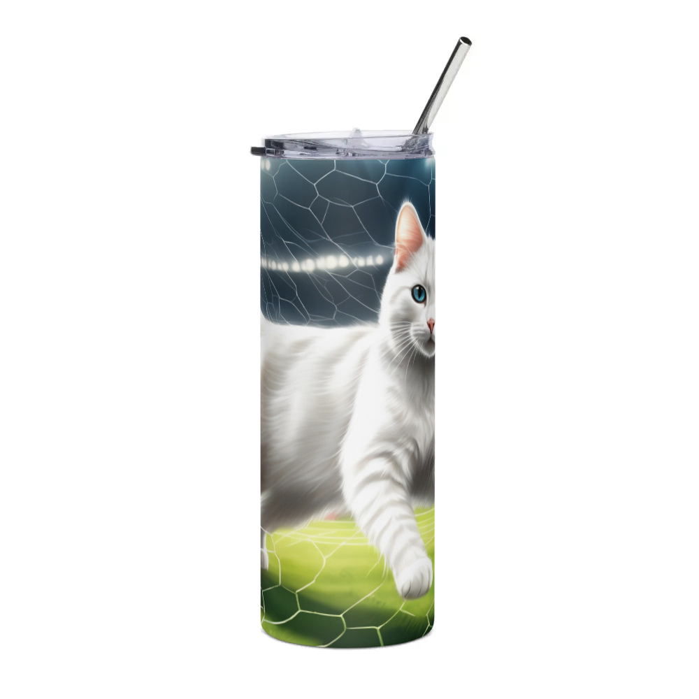 PugMug Custom White Companion Cat Stainless Steel Tumbler
