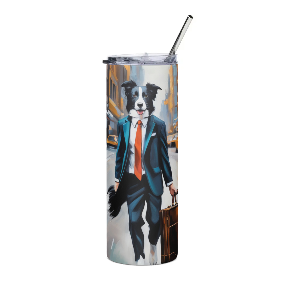 PugMug Custom Border Collie Stainless Steel Tumbler