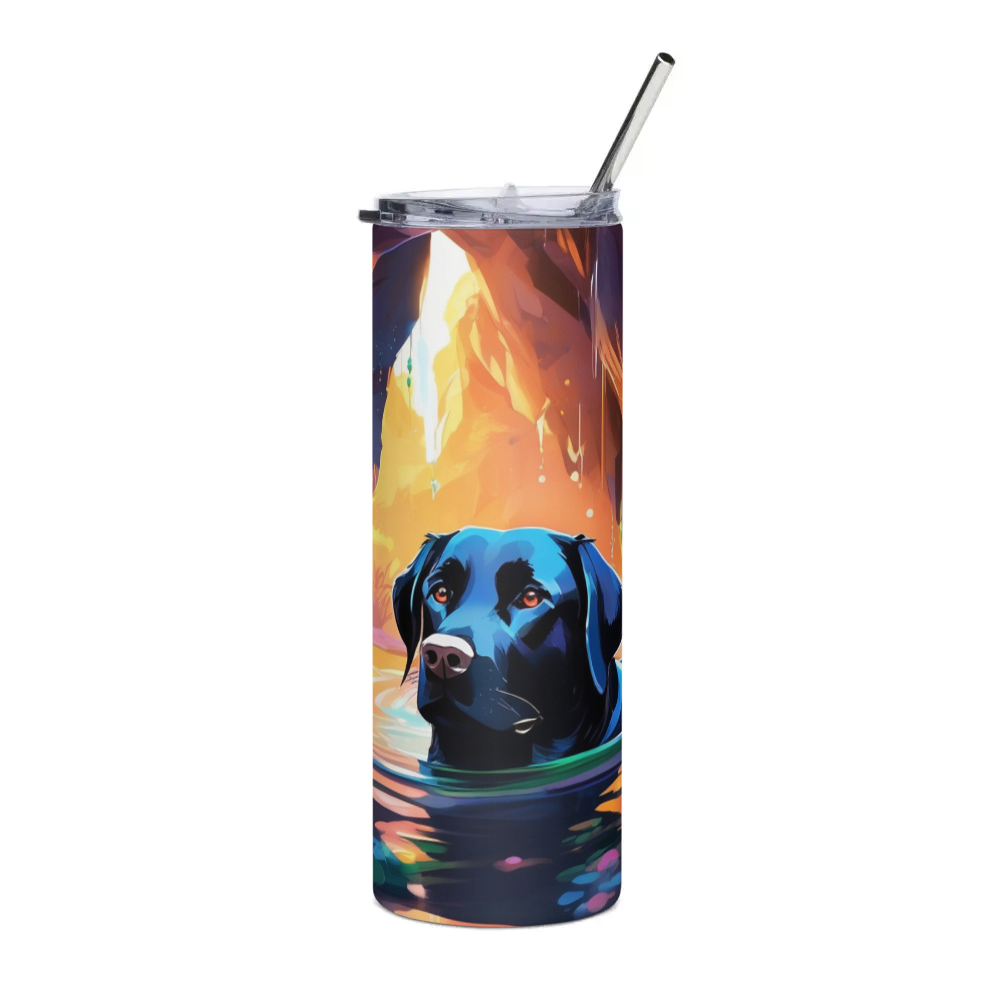 PugMug Custom Black Labrador Retriever Stainless Steel Tumbler