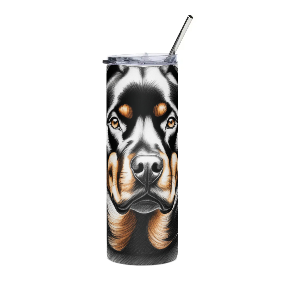 PugMug Custom Rottweiler Stainless Steel Tumbler