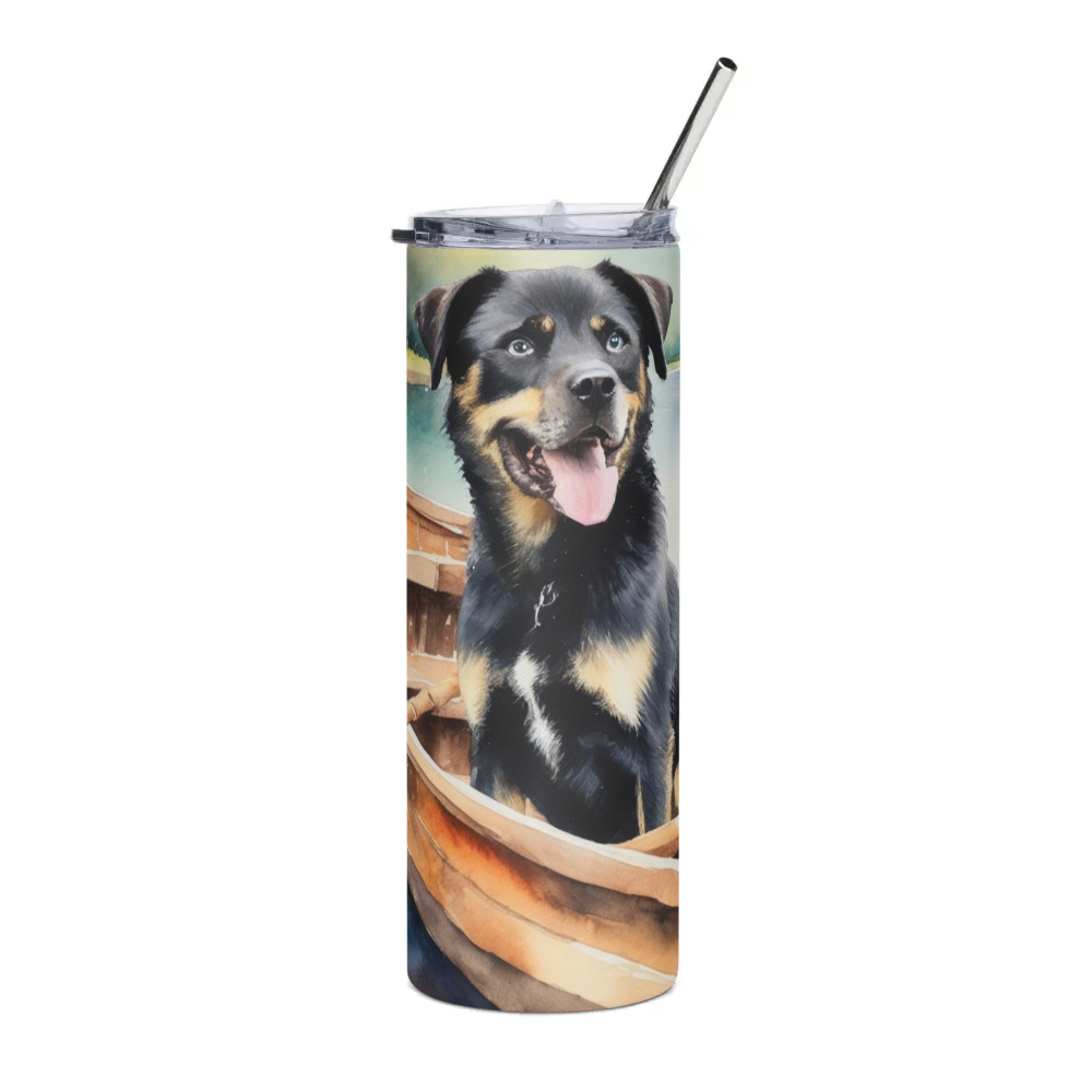PugMug Custom Blue Stainless Steel Tumbler