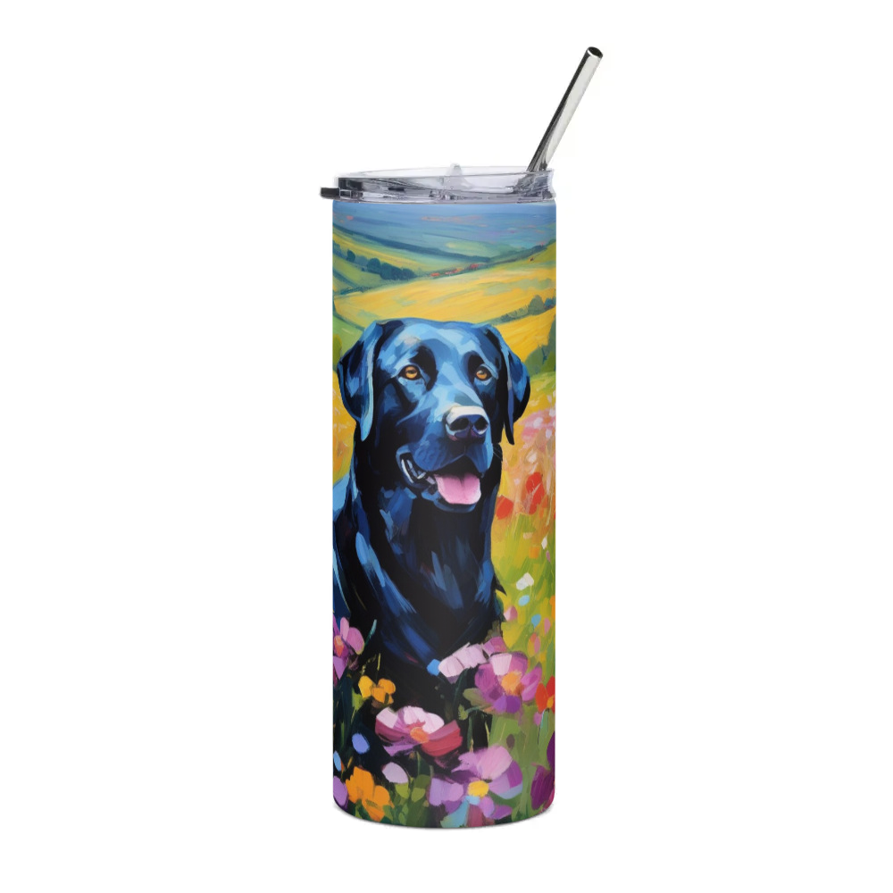 PugMug Custom Black Labrador Retriever Stainless Steel Tumbler