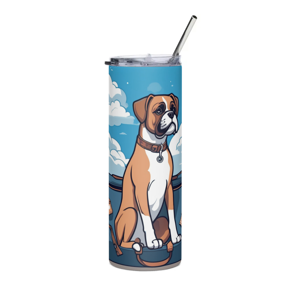 PugMug Custom Boxer Dog Stainless Steel Tumbler
