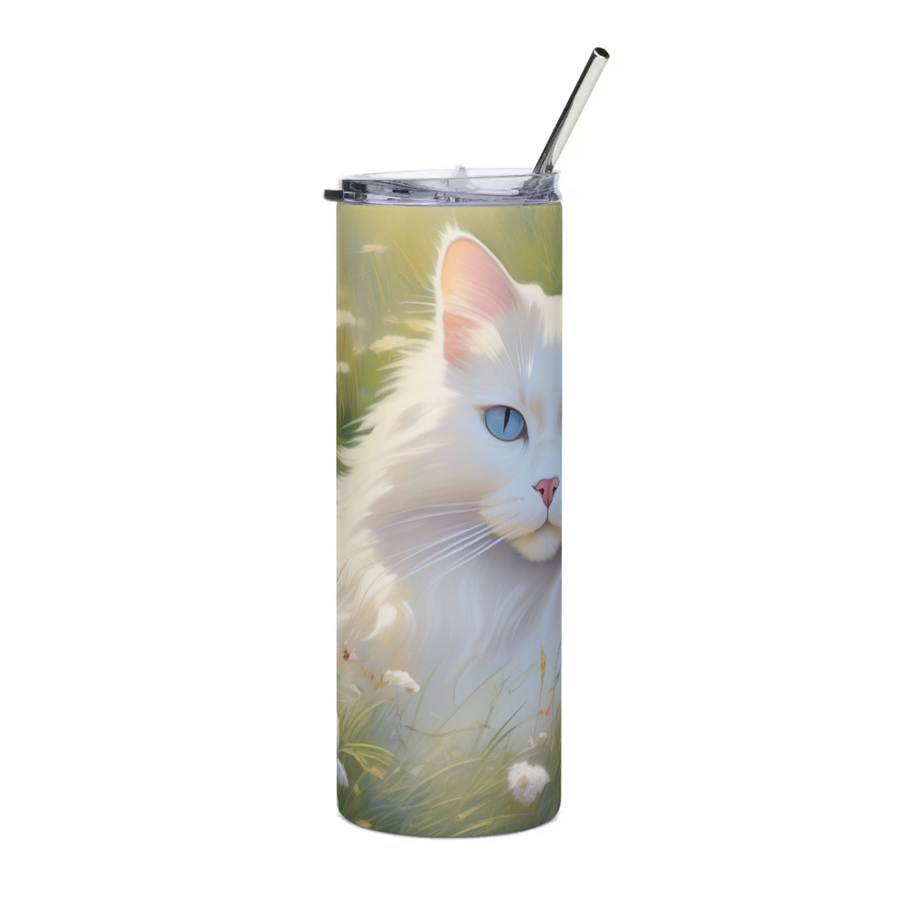 PugMug Custom White Ragdoll Cat Stainless Steel Tumbler