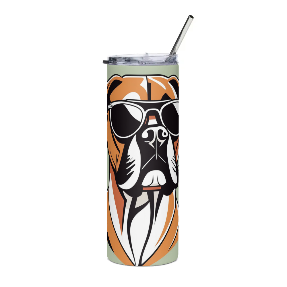 PugMug Custom Boxer Dog Stainless Steel Tumbler
