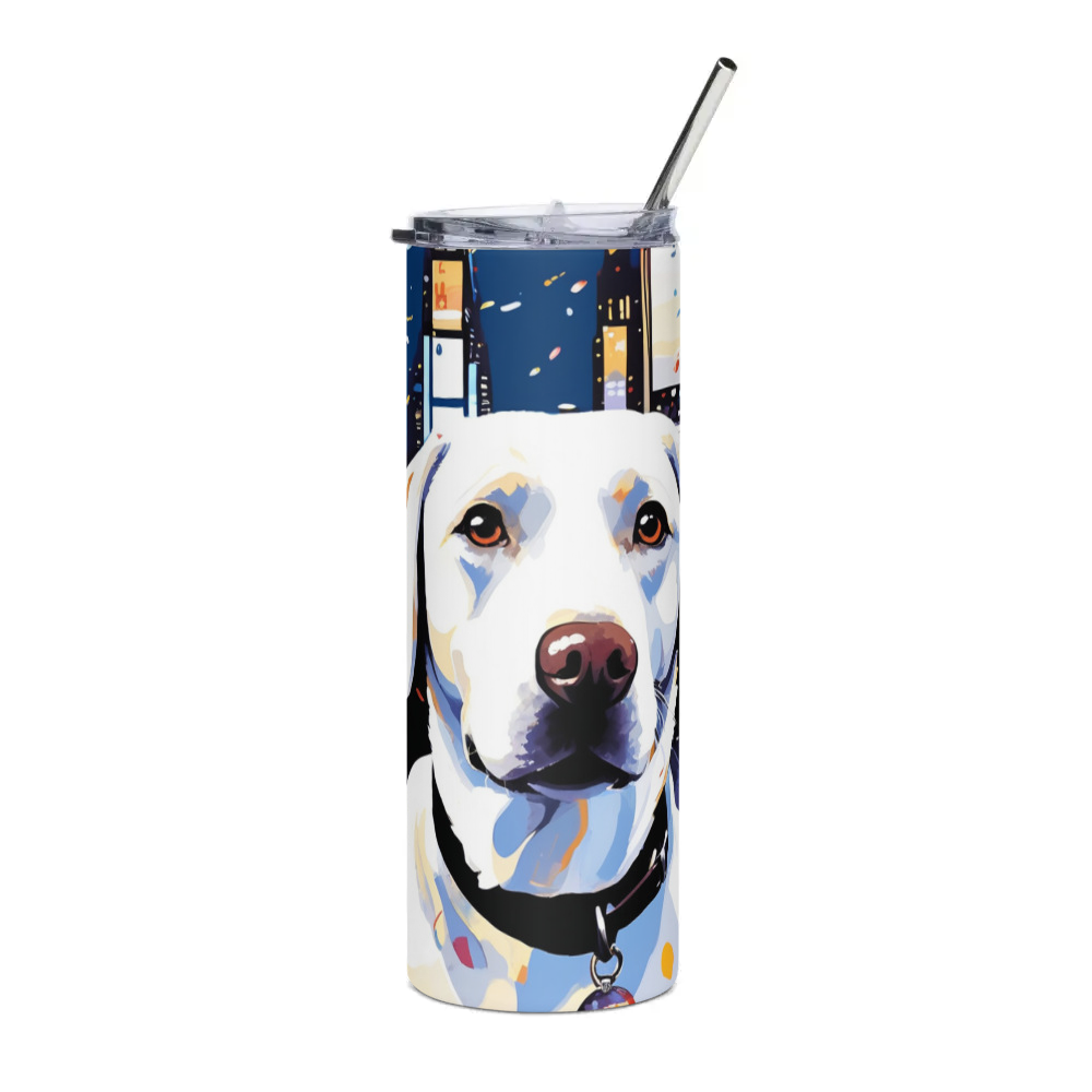 PugMug Custom White Labrador Retriever Stainless Steel Tumbler