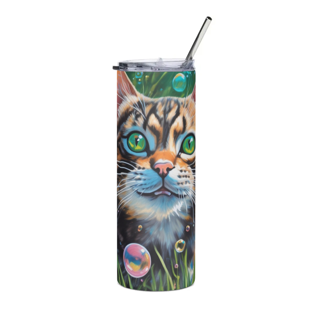 PugMug Custom Tabby Exotic Cat Stainless Steel Tumbler
