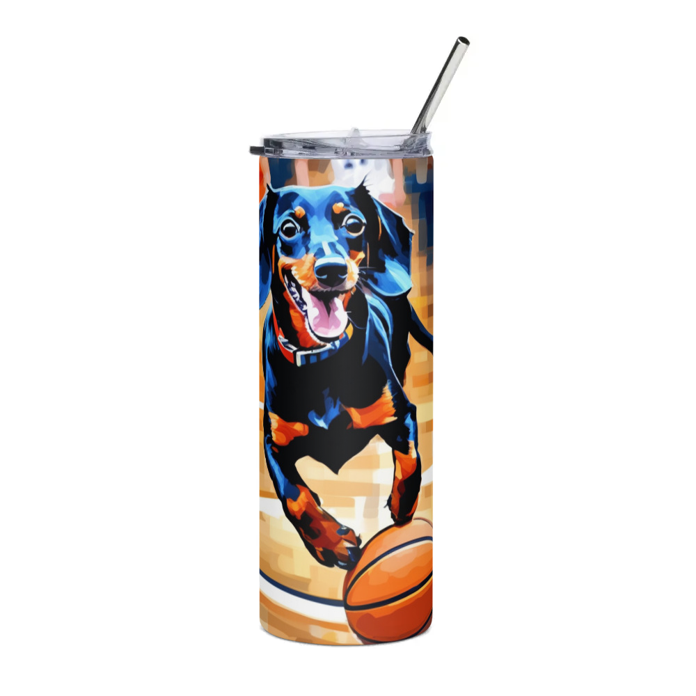 PugMug Custom Black Dachshund Stainless Steel Tumbler