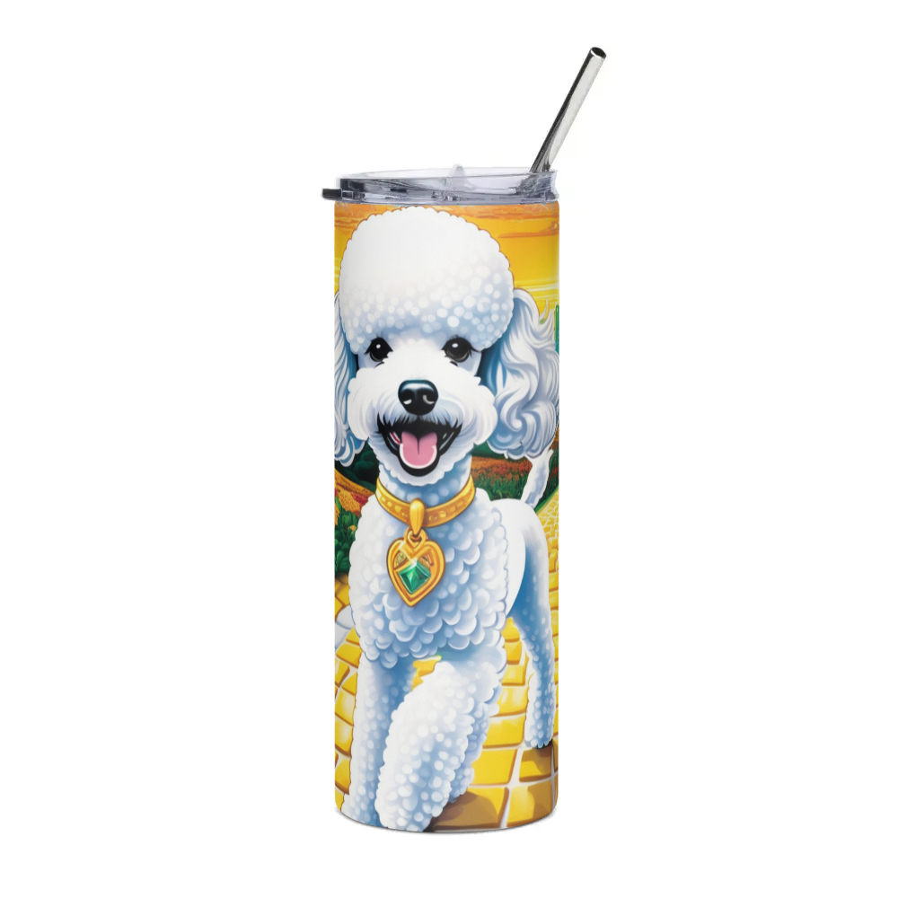 PugMug Custom White Poodle Stainless Steel Tumbler