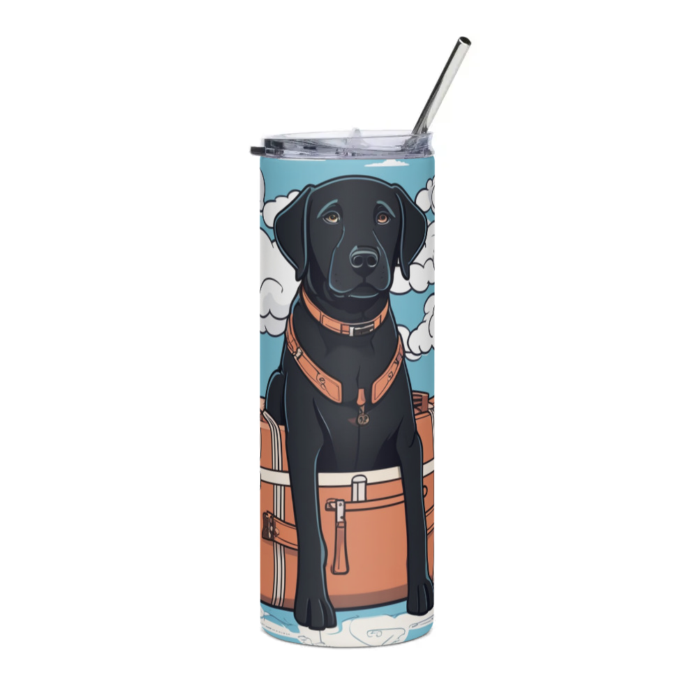 PugMug Custom Black Labrador Retriever Stainless Steel Tumbler