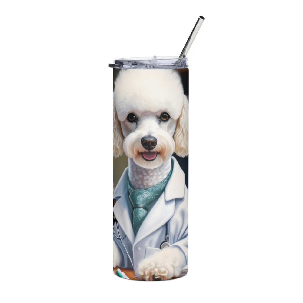 PugMug Custom White Poodle Stainless Steel Tumbler