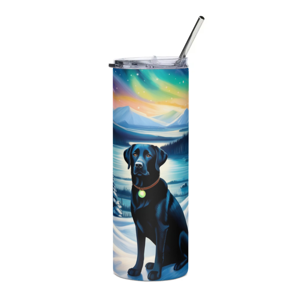 PugMug Custom Black Labrador Retriever Stainless Steel Tumbler