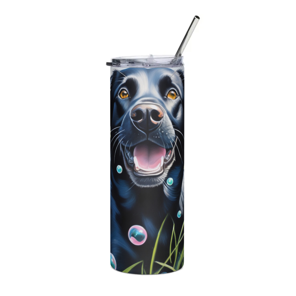 PugMug Custom Black Labrador Retriever Stainless Steel Tumbler