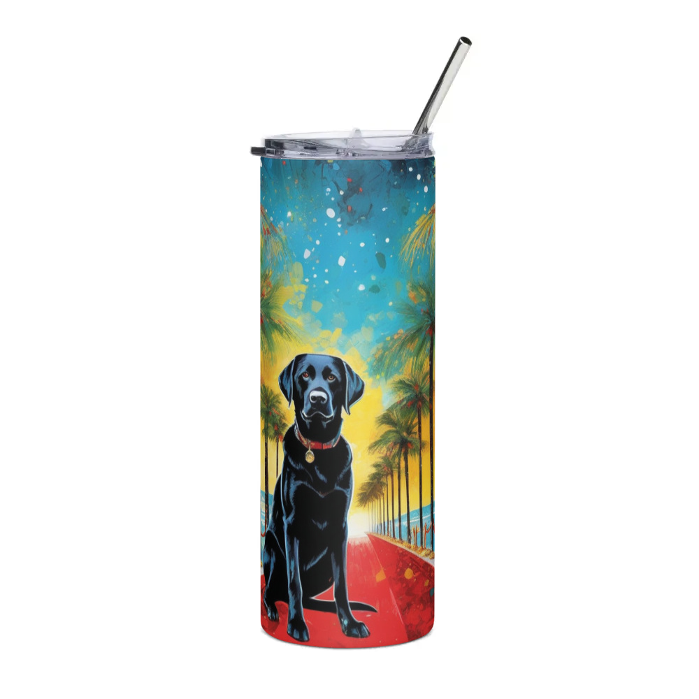 PugMug Custom Black Labrador Retriever Stainless Steel Tumbler
