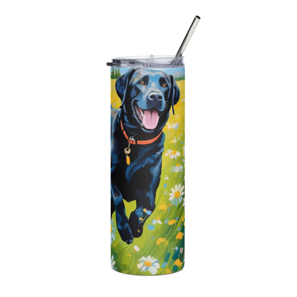 PugMug Custom Black Labrador Retriever Stainless Steel Tumbler