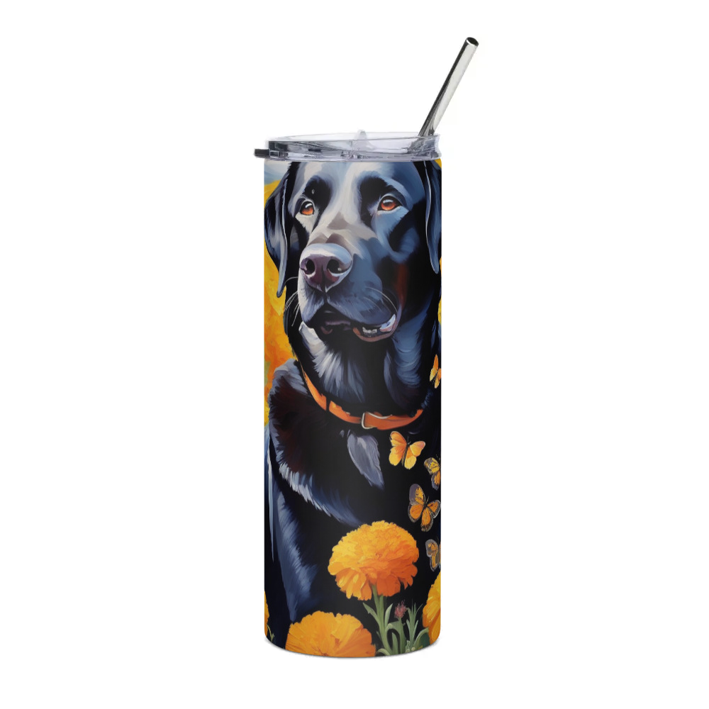 PugMug Custom Black Labrador Retriever Stainless Steel Tumbler