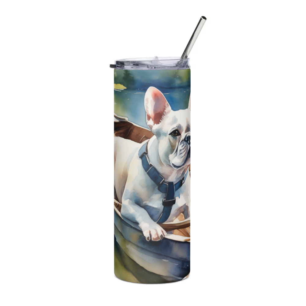 PugMug Custom White French Bulldog Stainless Steel Tumbler