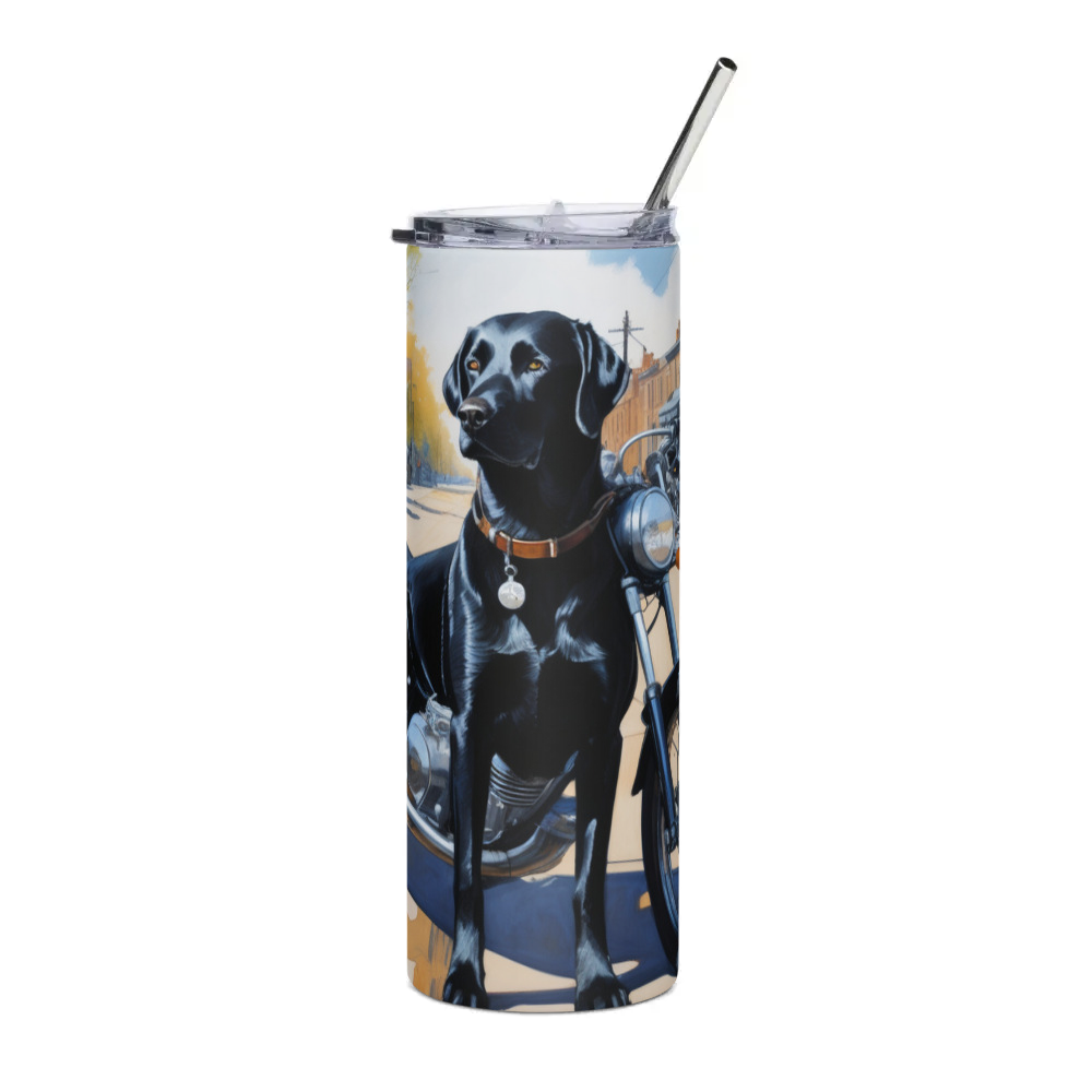 PugMug Custom Black Labrador Retriever Stainless Steel Tumbler