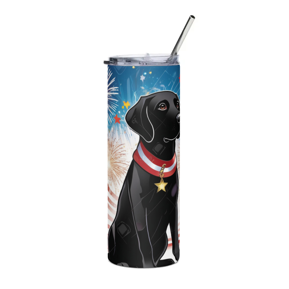 PugMug Custom Black Labrador Retriever Stainless Steel Tumbler
