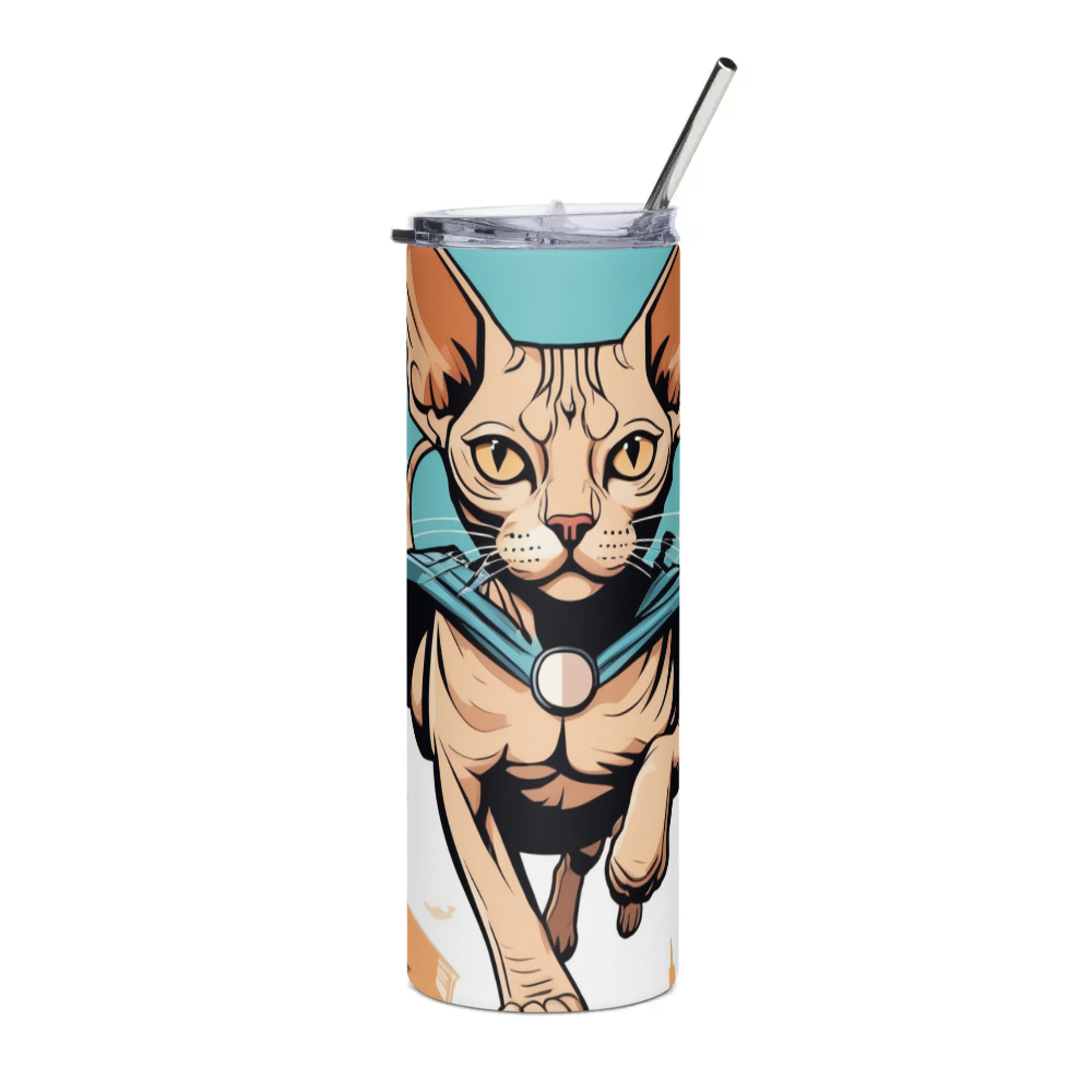 PugMug Custom Tabby Sphynx Cat Stainless Steel Tumbler