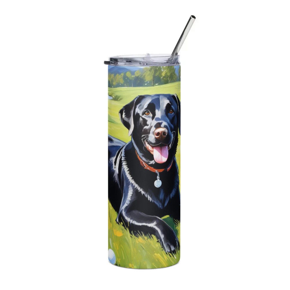 PugMug Custom Black Labrador Retriever Stainless Steel Tumbler
