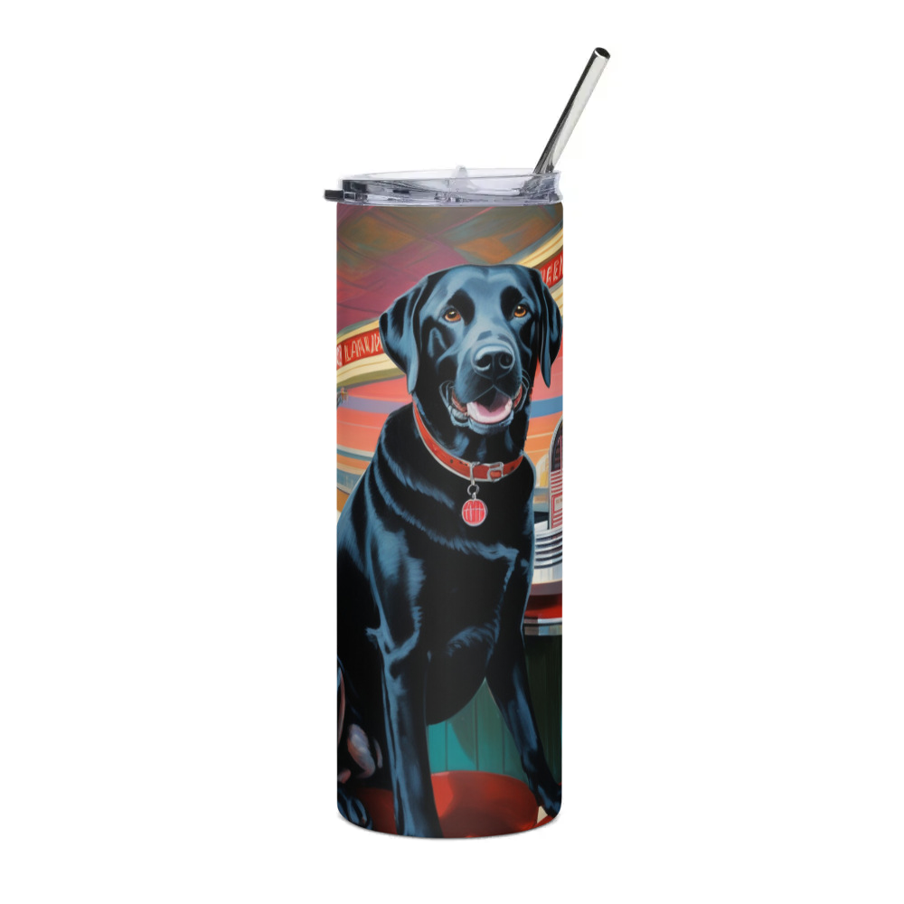 PugMug Custom Black Labrador Retriever Stainless Steel Tumbler