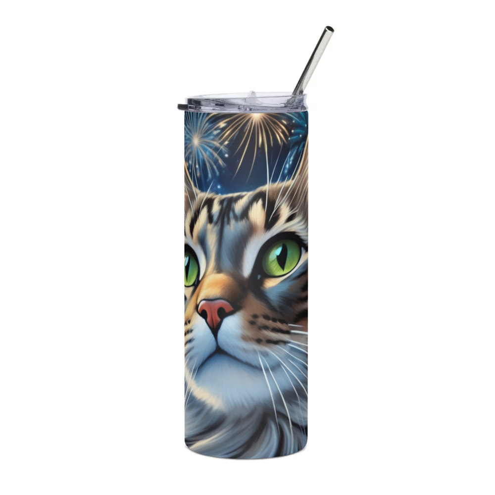 PugMug Custom Tabby Companion Cat Stainless Steel Tumbler