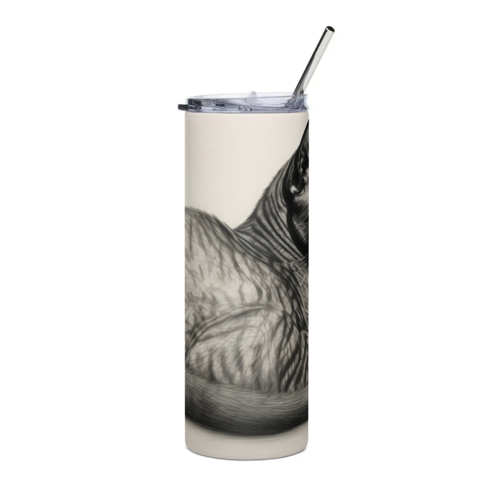 PugMug Custom Black Exotic Cat Stainless Steel Tumbler