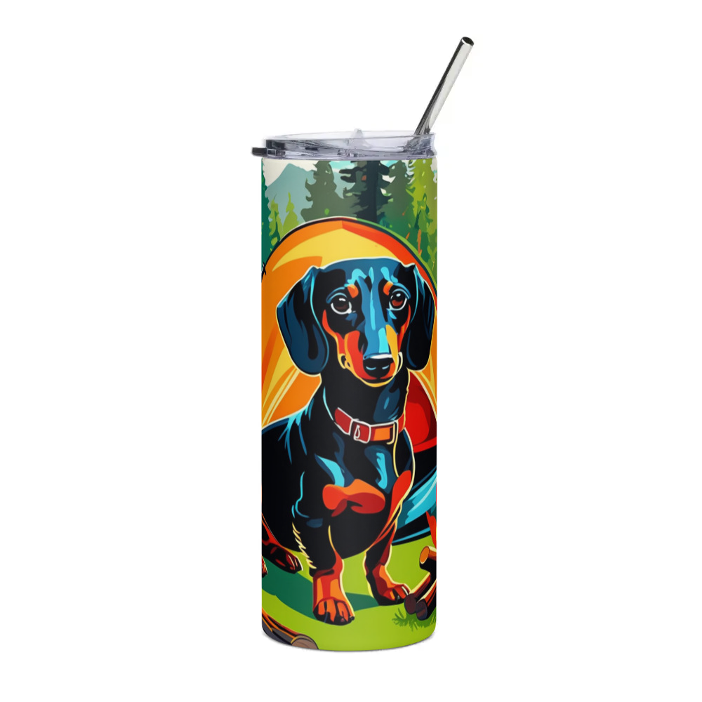 PugMug Custom Black Dachshund Stainless Steel Tumbler