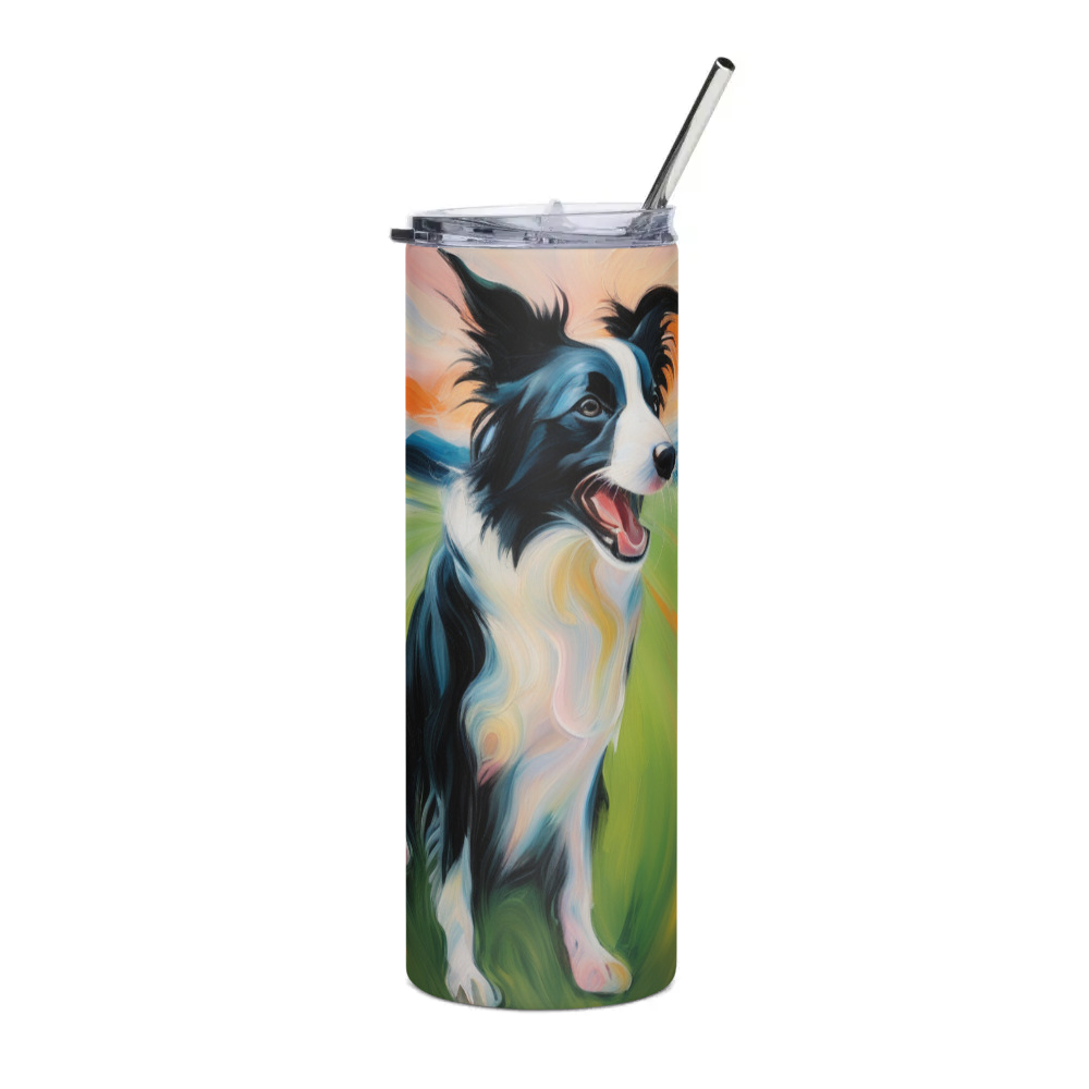 PugMug Custom Border Collie Stainless Steel Tumbler