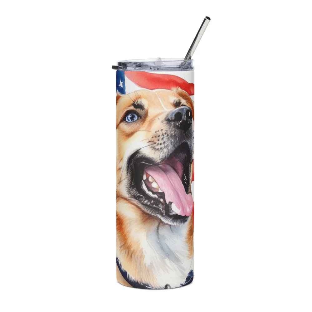 PugMug Custom Blue Stainless Steel Tumbler