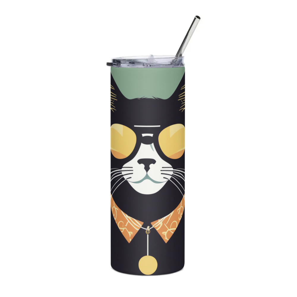 PugMug Custom Black Ragdoll Cat Stainless Steel Tumbler
