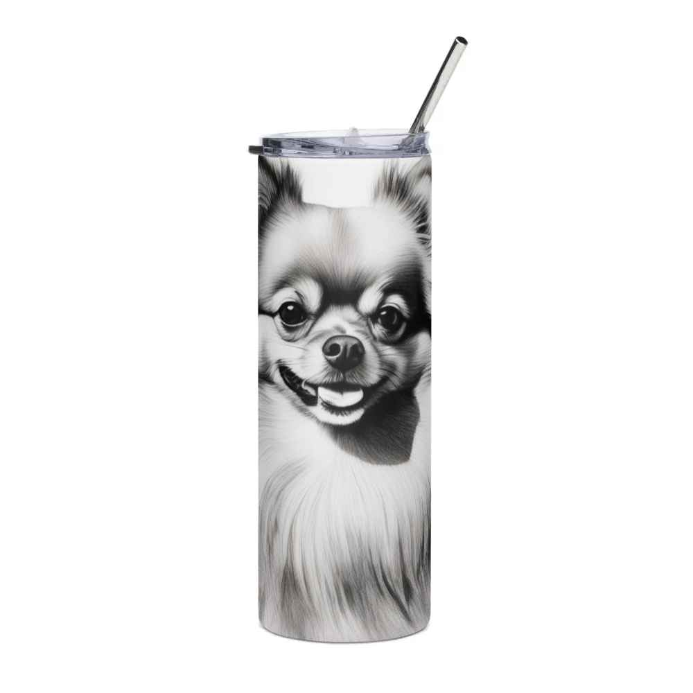 PugMug Custom Tan Pomeranian Stainless Steel Tumbler