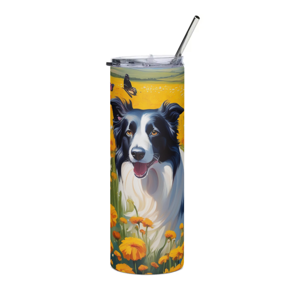 PugMug Custom Border Collie Stainless Steel Tumbler