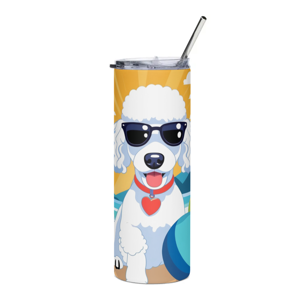 PugMug Custom White Poodle Stainless Steel Tumbler