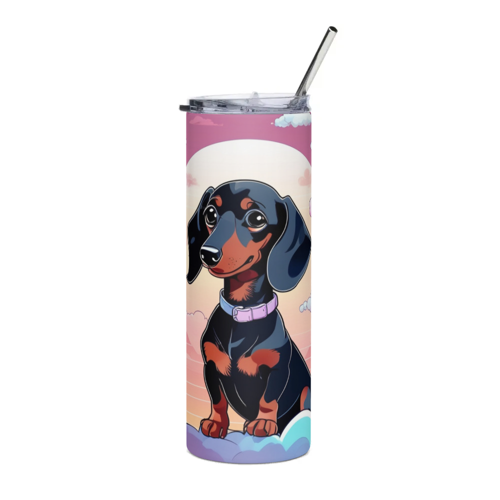 PugMug Custom Black Dachshund Stainless Steel Tumbler
