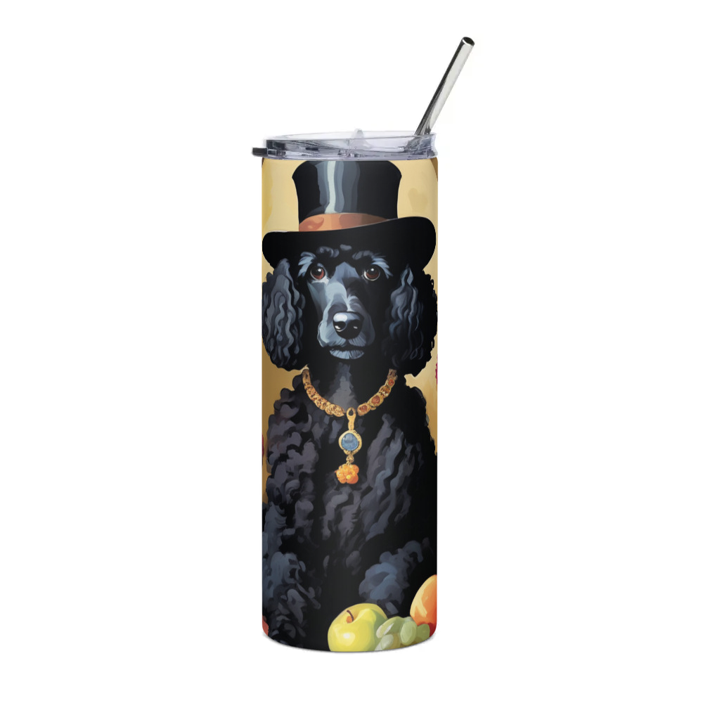 PugMug Custom Black Poodle Stainless Steel Tumbler