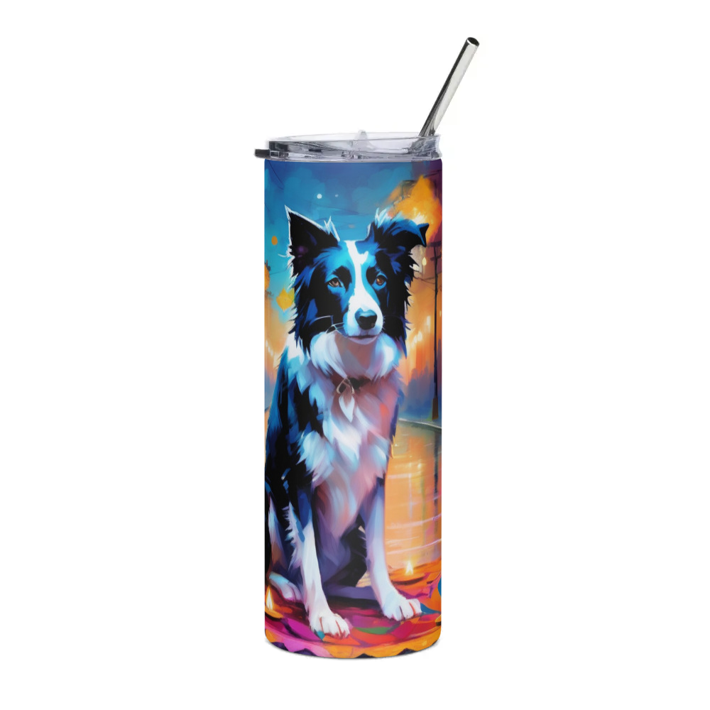 PugMug Custom Border Collie Stainless Steel Tumbler