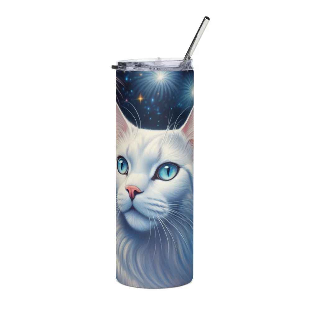 PugMug Custom White Exotic Cat Stainless Steel Tumbler